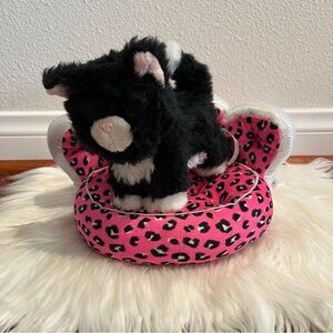 Justice Royal Plush Pet Bed Pink & Black Cheetah Print for 18” Dolls - No Cat